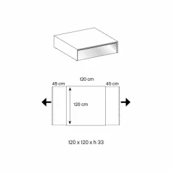 Tavolino Basso da Salotto in Vetro Fumè e Cassetti in Legno 3 Misure - Mantra