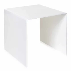 Tavolino bianco design moderno 50x50cm Terry Big, made in Italy