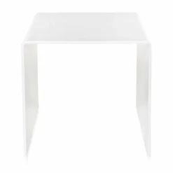 Tavolino bianco design moderno 50x50cm Terry Big, made in Italy
