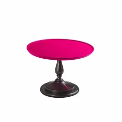 Tavolino cocktail da salotto con piano laccato rosa, diametro 70 cm, Nik