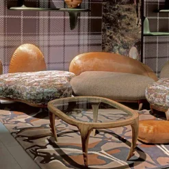 Tavolino cocktail design moderno in legno L 97x P68 cm Cecilia
