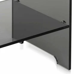 Tavolino / comodino fumé trasparente design moderno Mimi,made in Italy