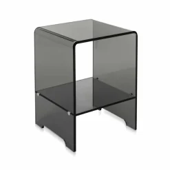 Tavolino / comodino fumé trasparente design moderno Mimi,made in Italy