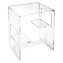Tavolino Comodino in Plexiglass Trasparente o Fumè Made in Italy - Lollao