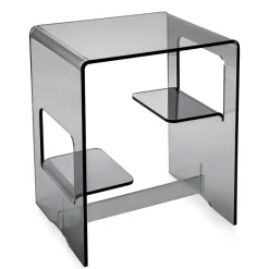 Tavolino Comodino in Plexiglass Trasparente o Fumè Made in Italy - Lollao