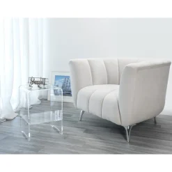 Tavolino / comodino trasparente design moderno Mimi, made in Italy