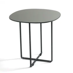 Tavolino con Base in Metallo e Piano in Specchio e Ceramica Effetto Marmo - Gisella