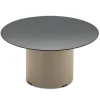 Tavolino con Base in Metallo e Piano Ø60 cm in Specchio o Vetro - Flaminia