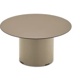 Tavolino con Base in Metallo e Piano Ø60 cm in Specchio o Vetro - Flaminia