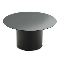 Tavolino con Base in Metallo e Piano Ø60 cm in Specchio o Vetro - Flaminia