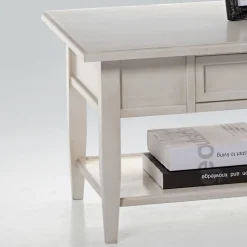 Tavolino con Cassetto e Ripiano in Legno Patinato Made in Italy - Tuoni