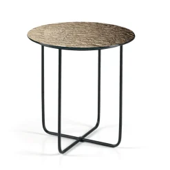 Tavolino con Piano in Specchio e Ceramica Effetto Marmo Made in Italy - Giusta