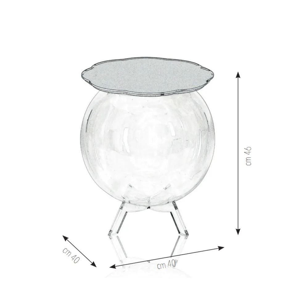 Tavolino Contenitore Multiuso in Plexiglass Trasparente Made in Italy - Scar