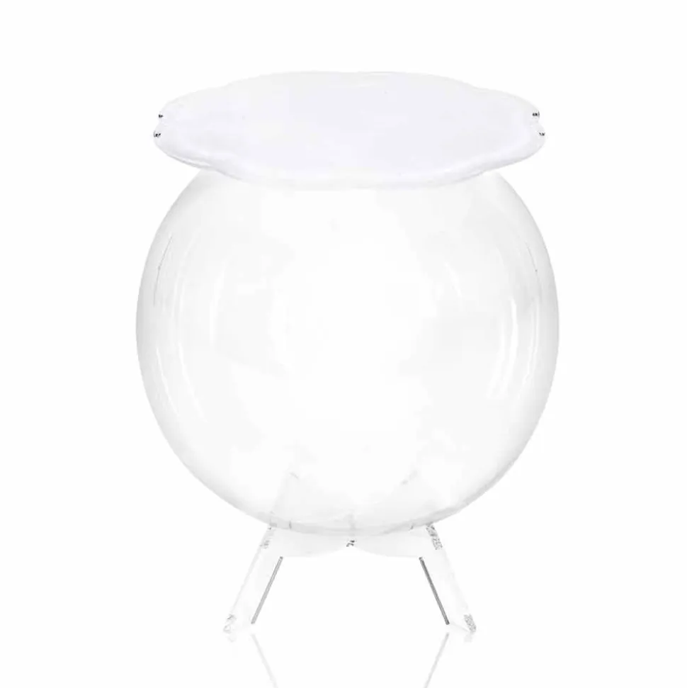 Tavolino / contenitore tondo bianco Biffy,design moderno made in Italy