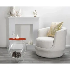 Tavolino / contenitore tondo rosso Biffy,design moderno made in Italy