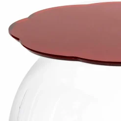 Tavolino / contenitore tondo rosso Biffy,design moderno made in Italy