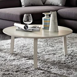Tavolino da Caffè con Piano Rotondo in Mdf Laccato Realizzato in Italia - Tobiko