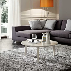 Tavolino da Caffè con Piano Rotondo in Mdf Laccato Realizzato in Italia - Tobiko