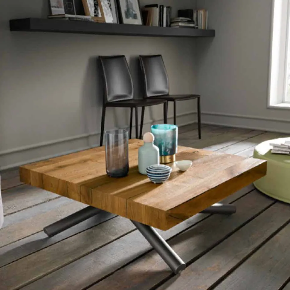 Tavolino da Caffè di Design Trasformabile in Legno Made in Italy - Vincenzo