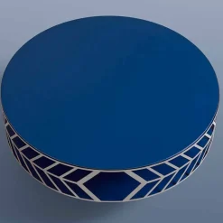 Tavolino da Caffè Moderno Basso di Design Blu o Bordeaux con Anello - Lok