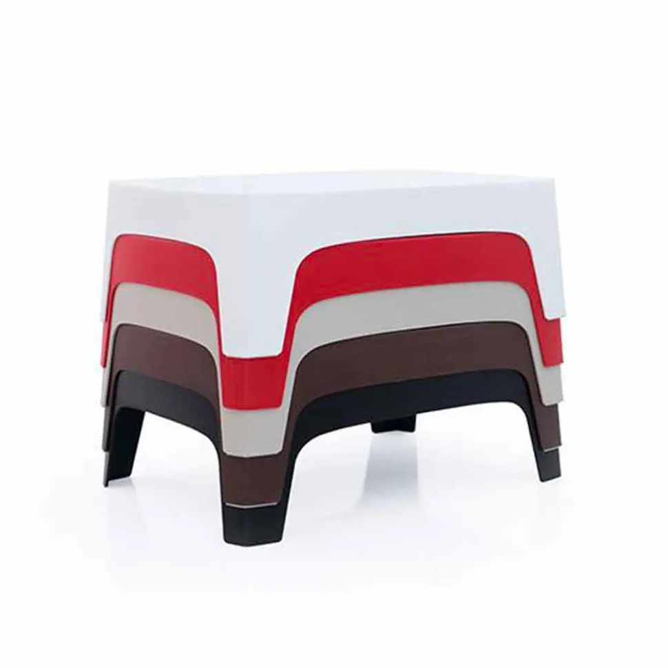 Tavolino da caffè per esterno Solid by Vondom in polipropilene, 4 pezzi