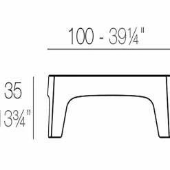 Tavolino da caffè per esterno Solid by Vondom in polipropilene, 4 pezzi