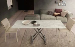 Tavolino da Caffè Trasformabile Moderno in Legno e Metallo Made in Italy - Gabri