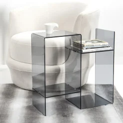 Tavolino da Divano in Plexiglass Trasparente o Fume Made in Italy -Janne
