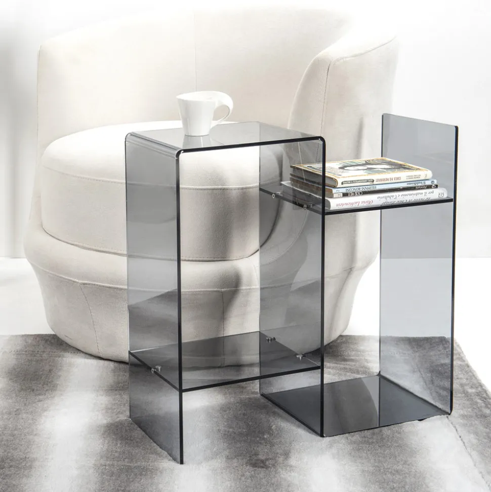 Tavolino da Divano in Plexiglass Trasparente o Fume Made in Italy -Janne