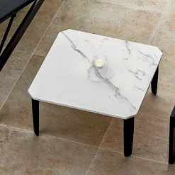 Tavolino da Esterno Quadrato in Alluminio e Gres di Alta Qualità - Filomena