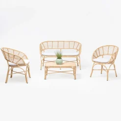 Tavolino da Giardino in Alluminio e Intreccio in Polyrattan - Ellide