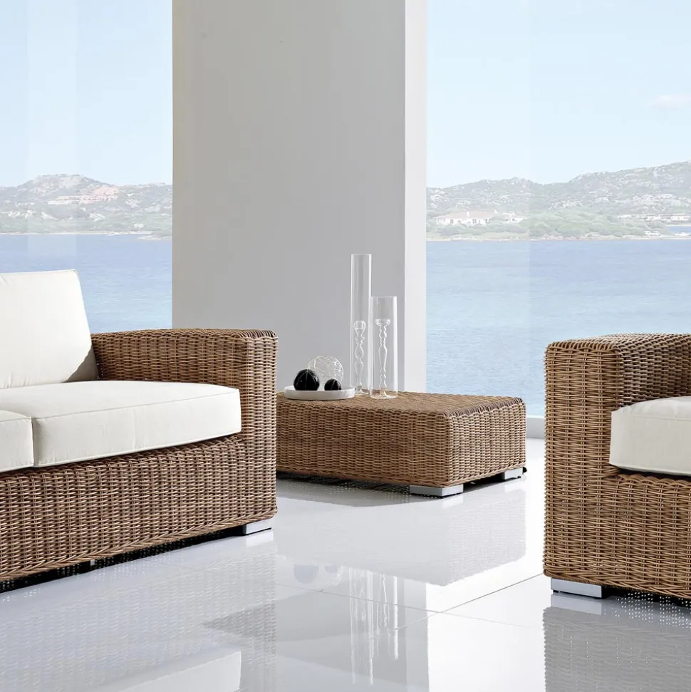 Tavolino da Giardino in Polyrattan Intrecciato a Mano - Yoko