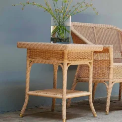 Tavolino da giardino 56x56 cm in polietilene intrecciato a mano Chad