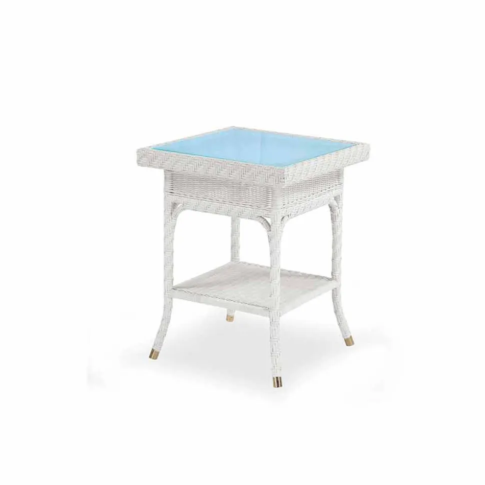 Tavolino da giardino 56x56 cm in polietilene intrecciato a mano Chad