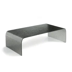 Tavolino da Interno in Vetro Curvato Effetto Martellato Made in Italy - Gelsomina