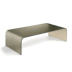 Tavolino da Interno in Vetro Curvato Effetto Martellato Made in Italy - Gelsomina