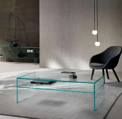Tavolino da Salotto a Ponte in Vetro Extrachiaro Made in Italy – Tifrana