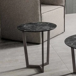 Tavolino da Salotto con Piano Rotondo in Hpl Stratificato Made in Italy - Mina