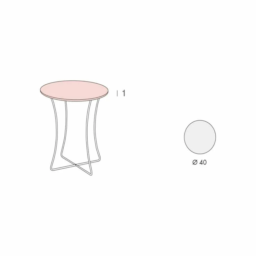 Tavolino da Salotto con Piano Rotondo in Hpl Stratificato Made in Italy - Mina