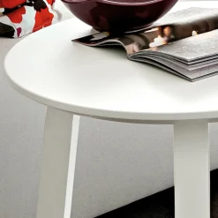 Tavolino da Salotto con Piano Rotondo in MDF laccato Made in Italy, Pregiato - Tobiko
