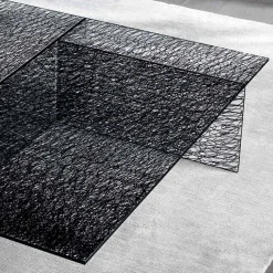 Tavolino da Salotto di Design Vetro Extrachiaro Decorato Made in Italy – Sestola