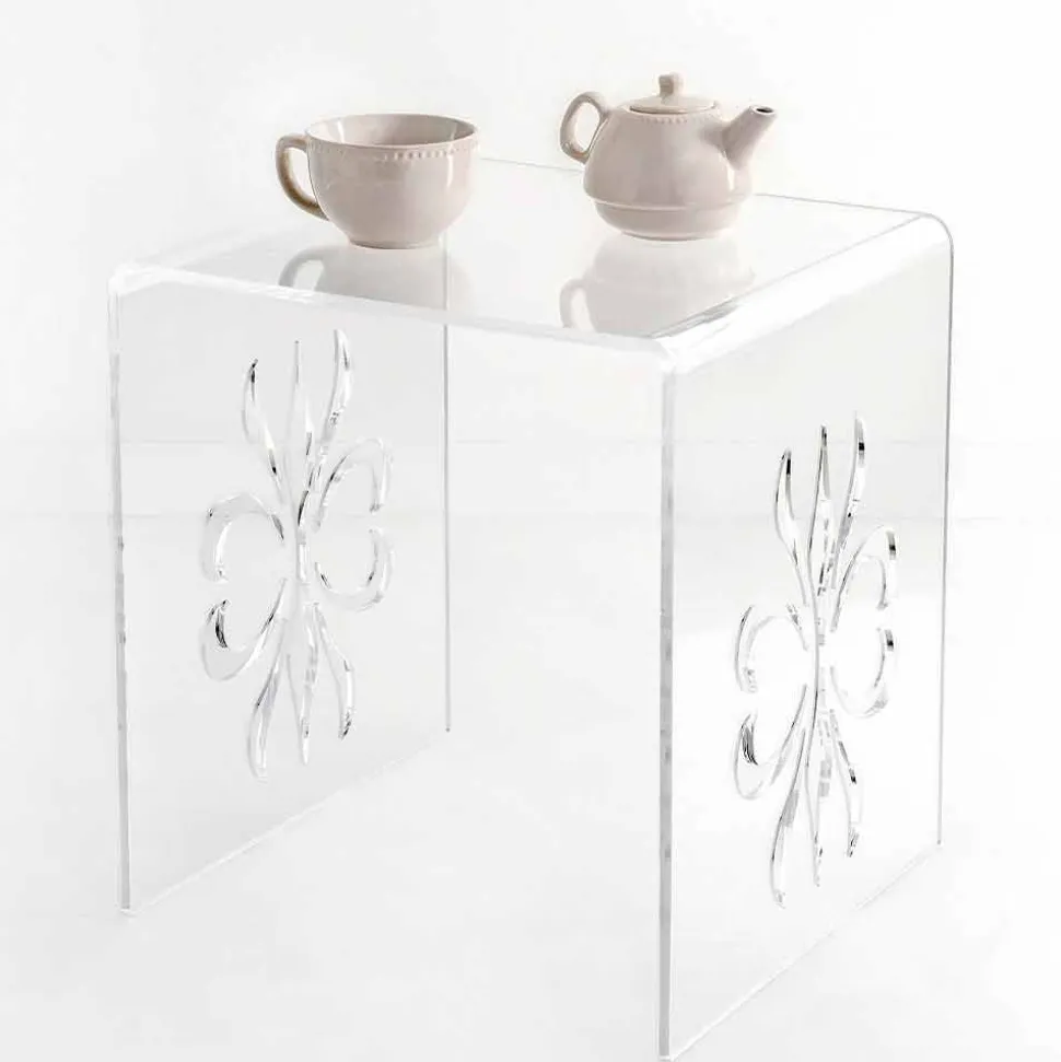 Tavolino da salotto, di design in plexiglass trasparente Mandas