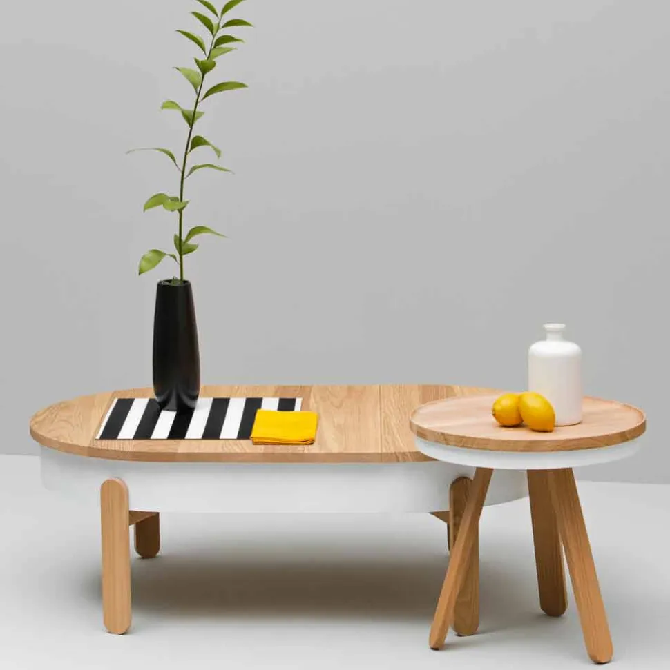 Tavolino da Salotto di Design in Legno Massello e Metallo Laccato - Salerno