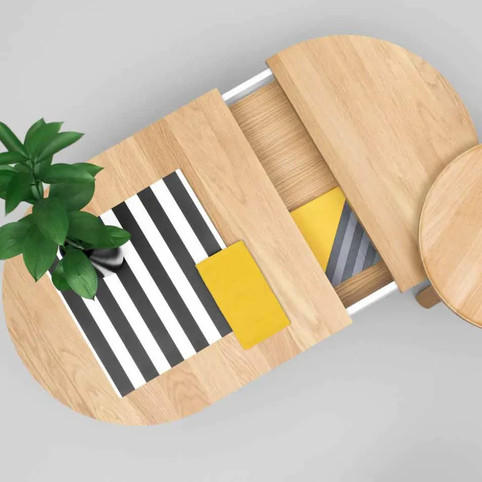 Tavolino da Salotto di Design in Legno Massello e Metallo Laccato - Salerno