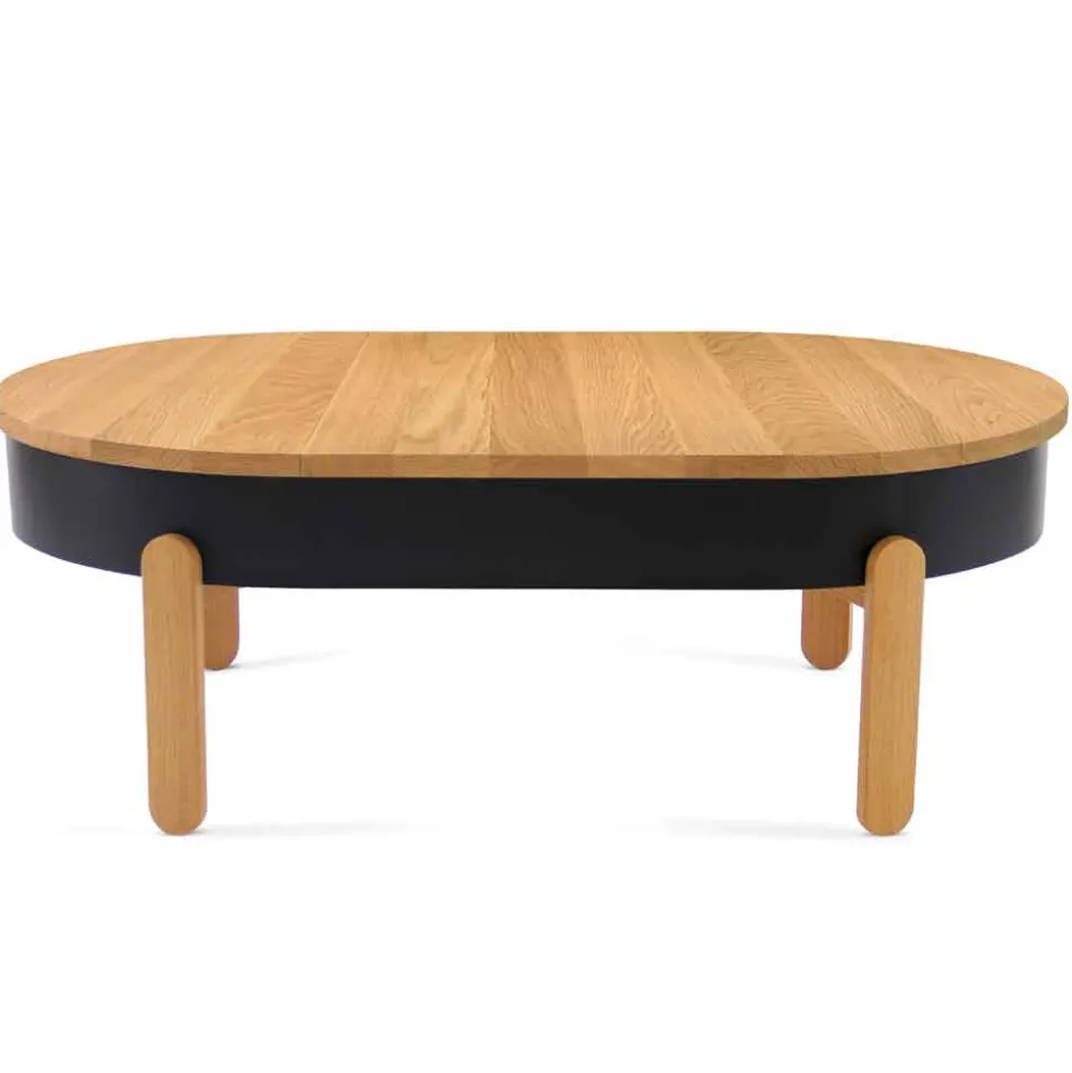 Tavolino da Salotto di Design in Legno Massello e Metallo Laccato - Salerno