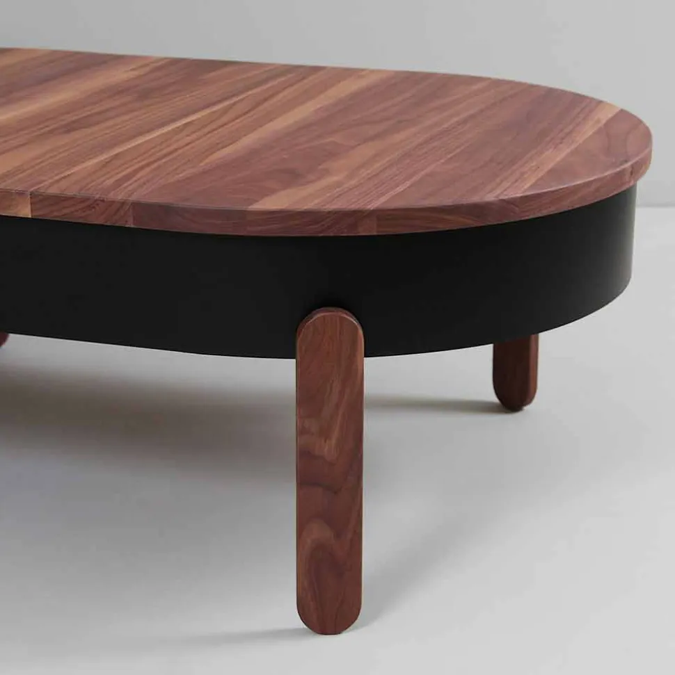 Tavolino da Salotto di Design in Legno Massello e Metallo Laccato - Salerno