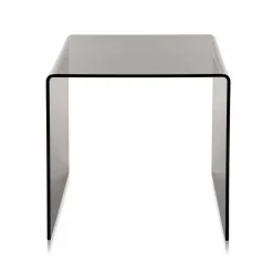 Tavolino da salotto fumé moderno 40x40cm Terry Small, made in Italy