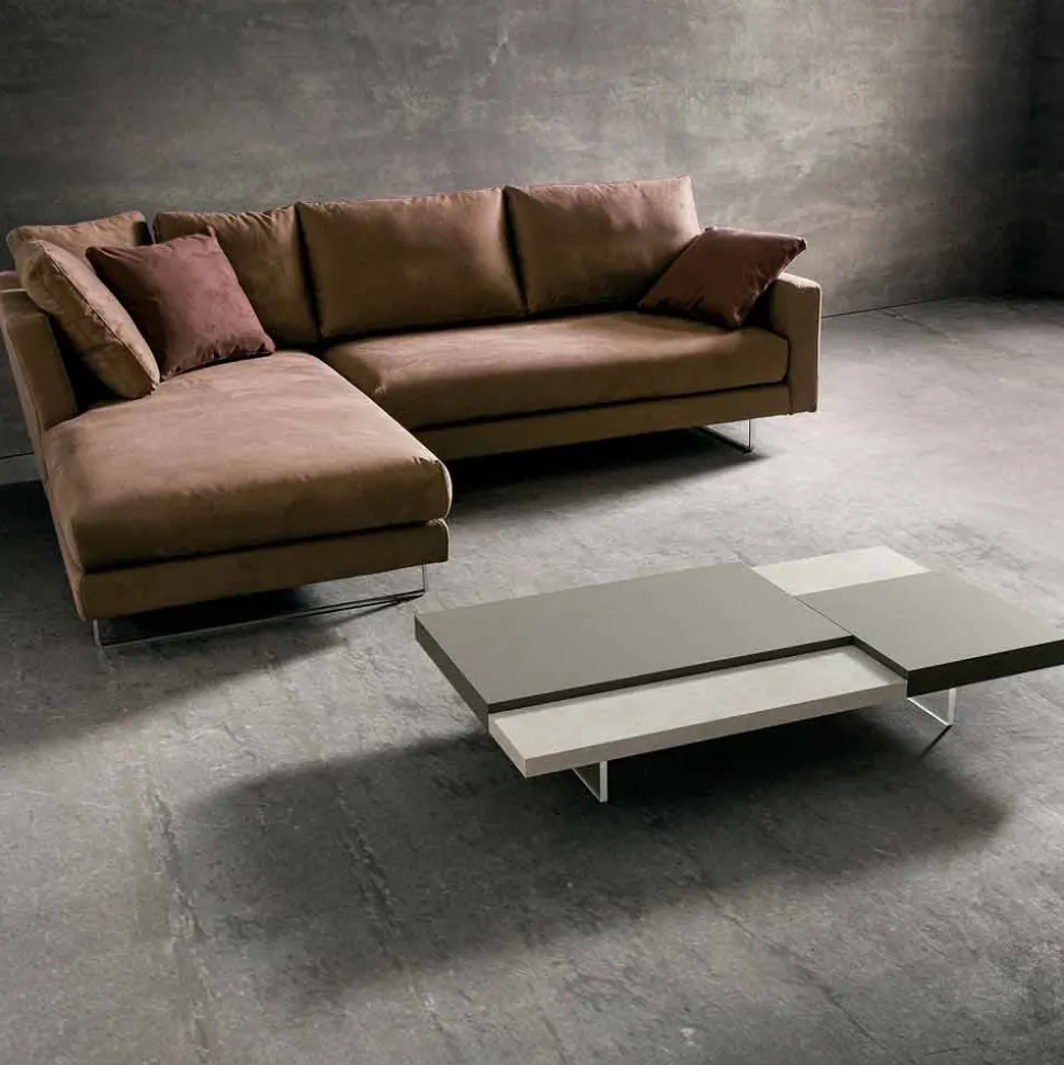 Tavolino da Salotto in Fenix con Piedini Trasparenti Made in Italy - Justin