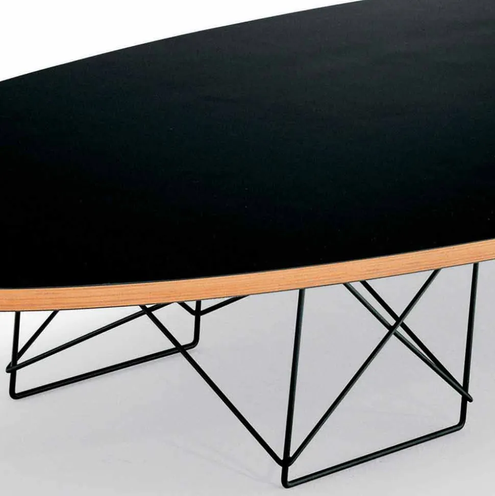 Tavolino da Salotto in Laminato Nero e Acciaio Laccato Made in Italy - Persefone