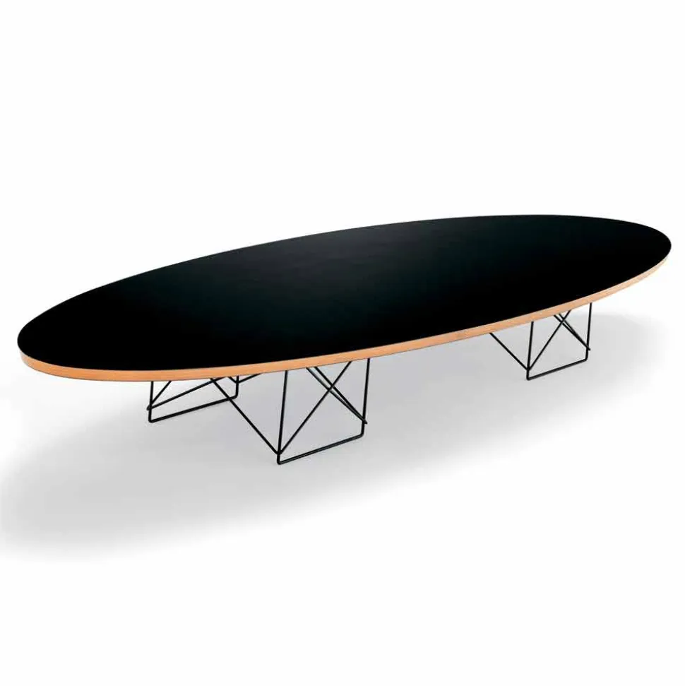 Tavolino da Salotto in Laminato Nero e Acciaio Laccato Made in Italy - Persefone
